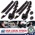 2 Pack Universal 3 Point Retractable Car Seat Belt, Black D387
