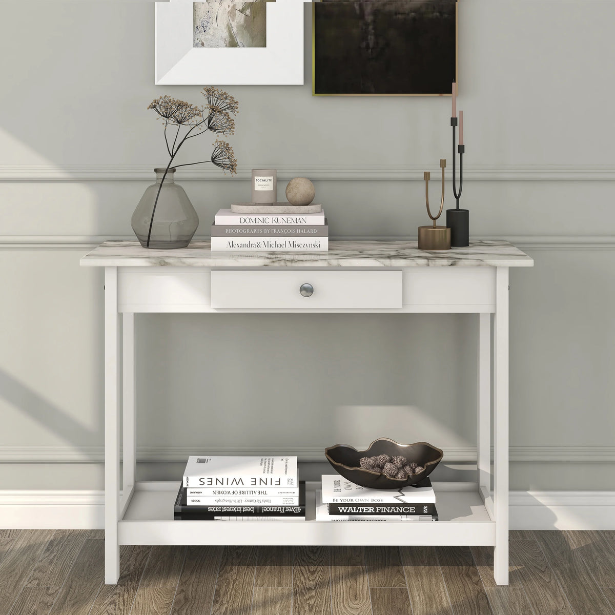 White Wood Sofa Table Z6748