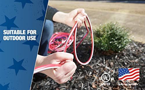 Red White and Blue 100-Feet 12/3 Extension Cord with Lighted End O9905