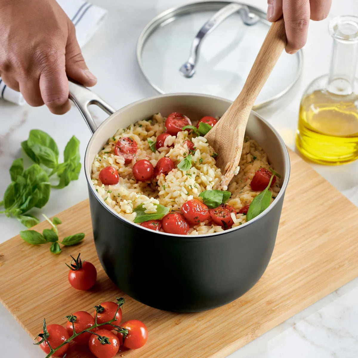 12-piece Hard Anodized Ceramic Non-Stick Cookware Set M493