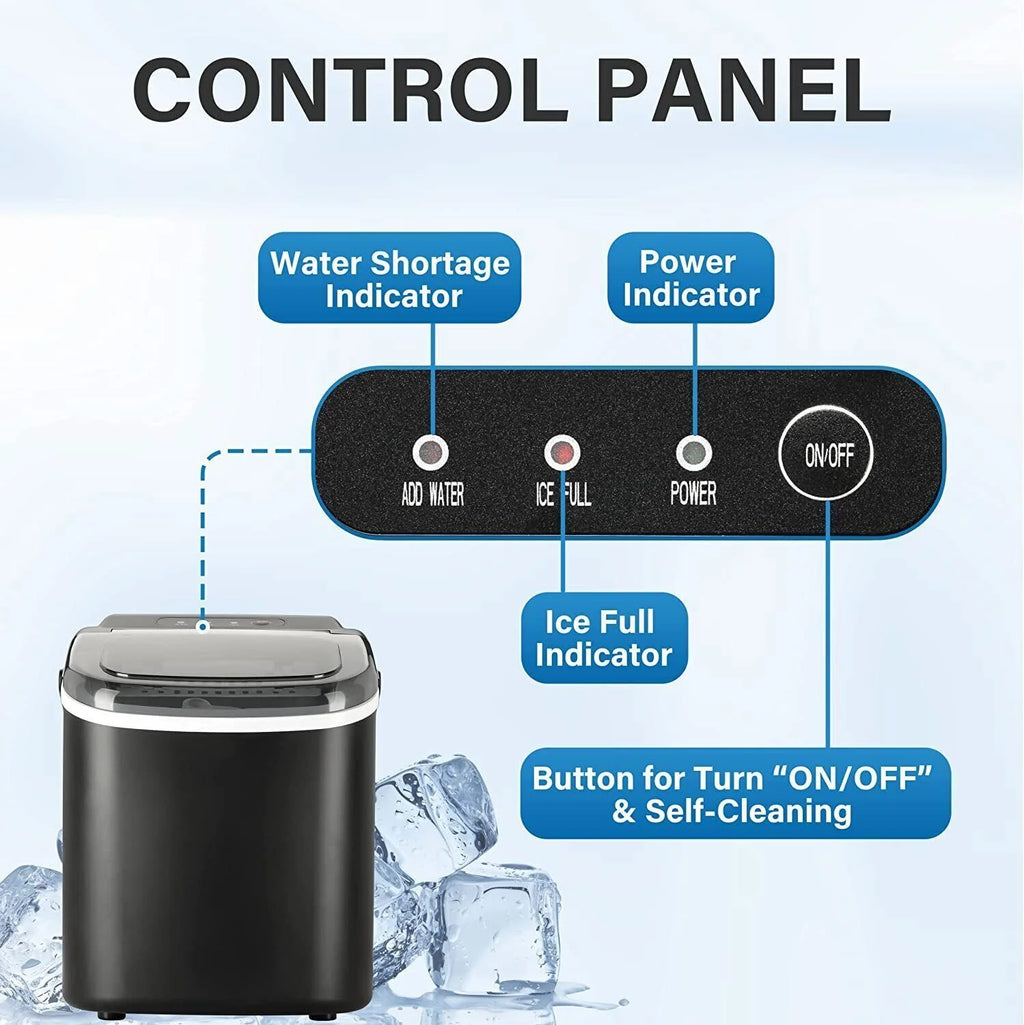 Portable Self-Clean Ice Machine with Scoop and Basket K7814