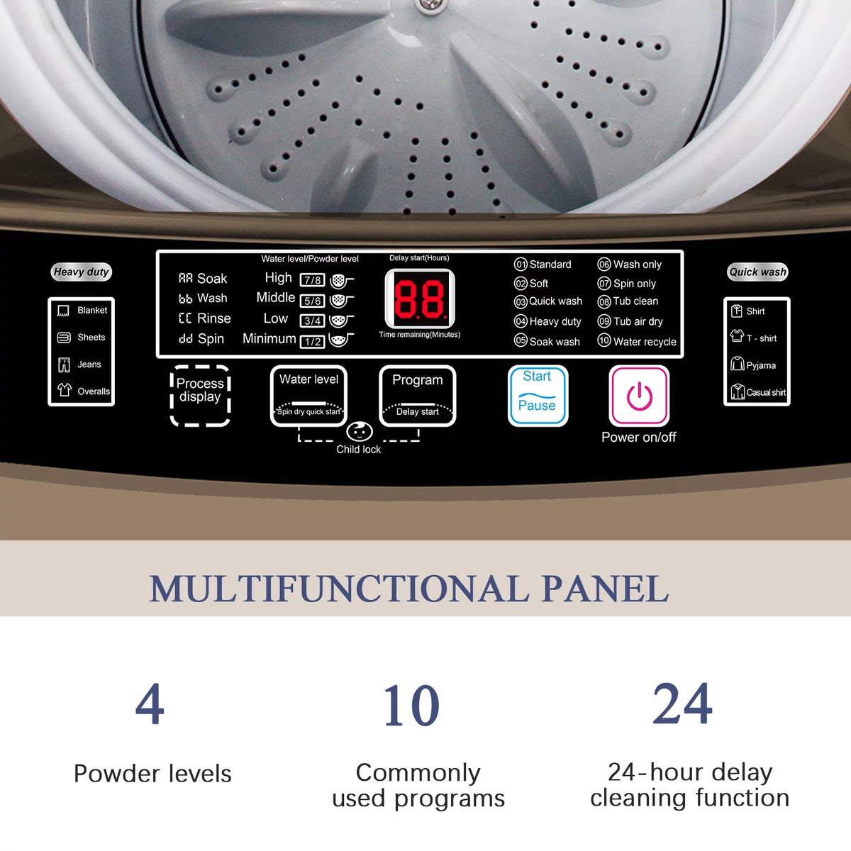 Full Automatic Washer with Drain Pump, 10 Programs N79216