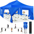 13x26 Heavy Duty Canopy Party Tent with Side Walls Blue O3762