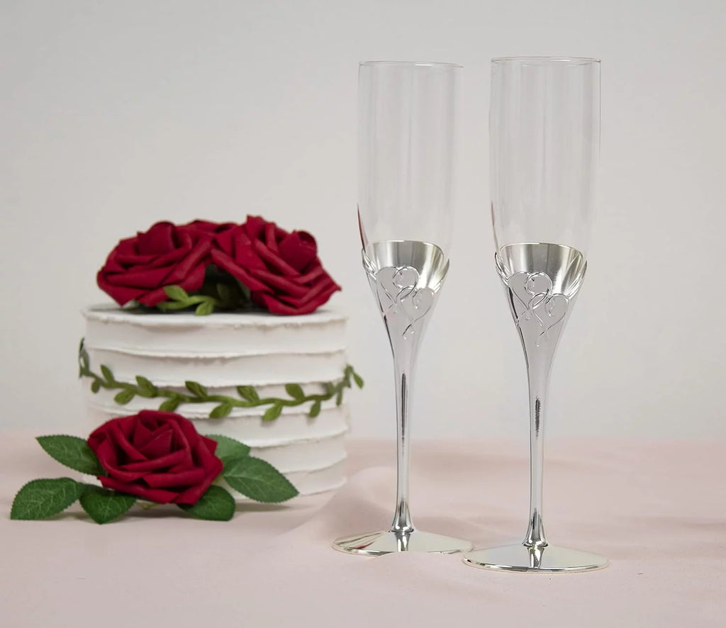 Set Of 2 Engraved Champagne Flutes F41240