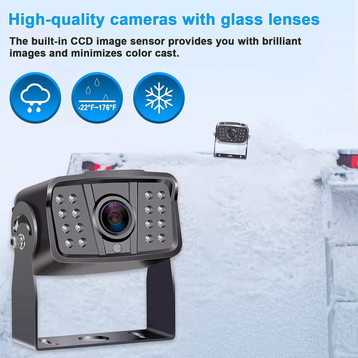 Wireless 4 Rear View Cameras with 7" Monitor for RVs C631