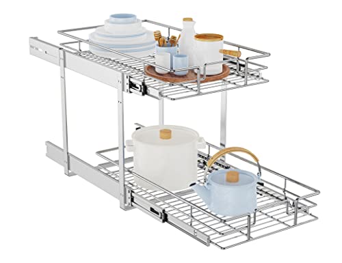 2 Tier Slide Out Cabinet Drawers, 11" W x 21" D K9610