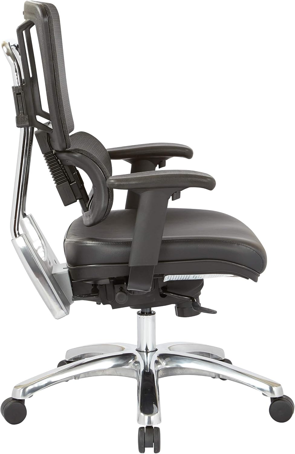 Black Mesh Back Managers Chair with Polished Aluminum Base O236474
