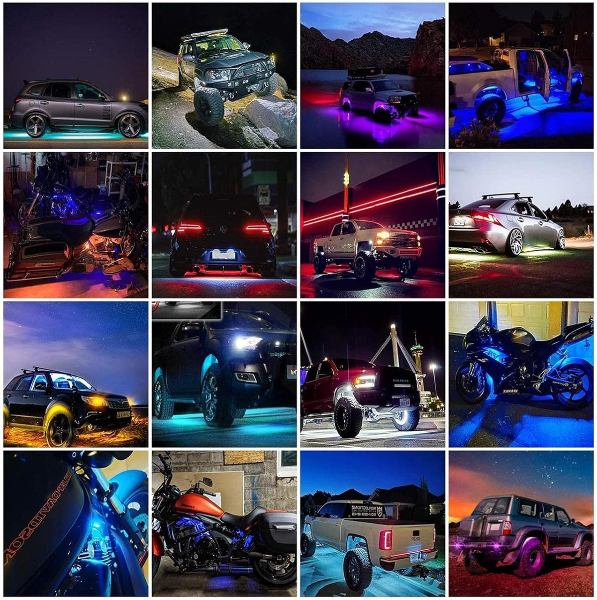 RGBW LED Rock Lights Under Car Lighting Kit 8Pods R7523