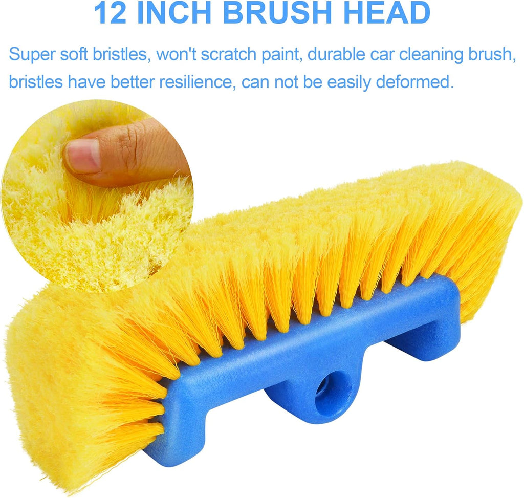 11.5 Foot Telescopic Flow Through Car Wash Brush Soft Bristles Pack of 2 E32455