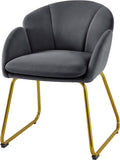 Dark Gray Velvet Barrel Accent Chair S3497