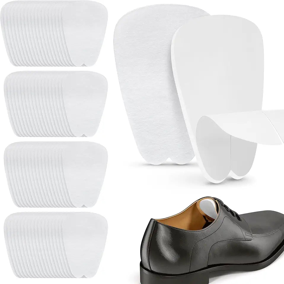 Self-Adhesive Felt Tongue Pads for Shoes, White, 100 Pairs J157