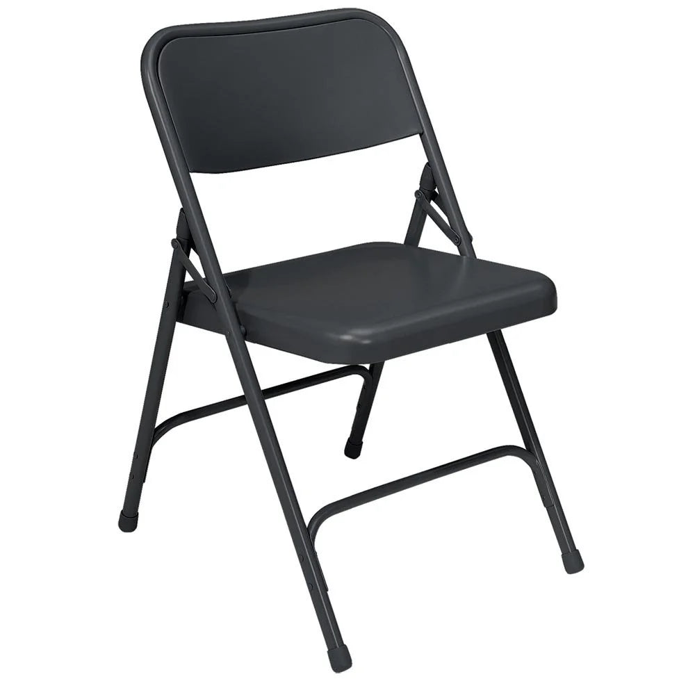 Black Set Of 4 Steel Folding Chairs V367892