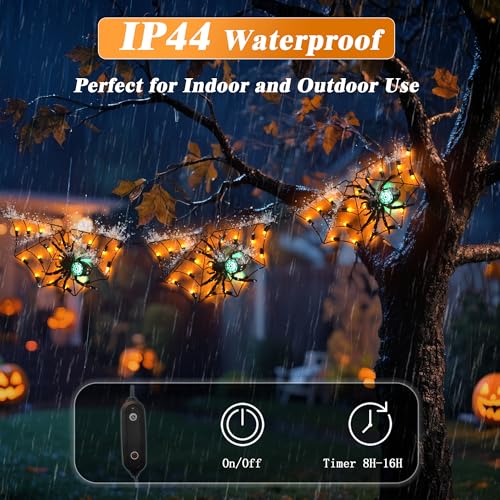 Spider Web Lights 52.8 Inch 54 Orange 3 Green LEDs U88857