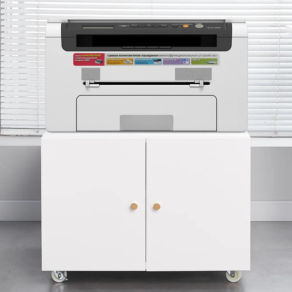 White 2 Door Mobile Lateral File Cabinet T5066