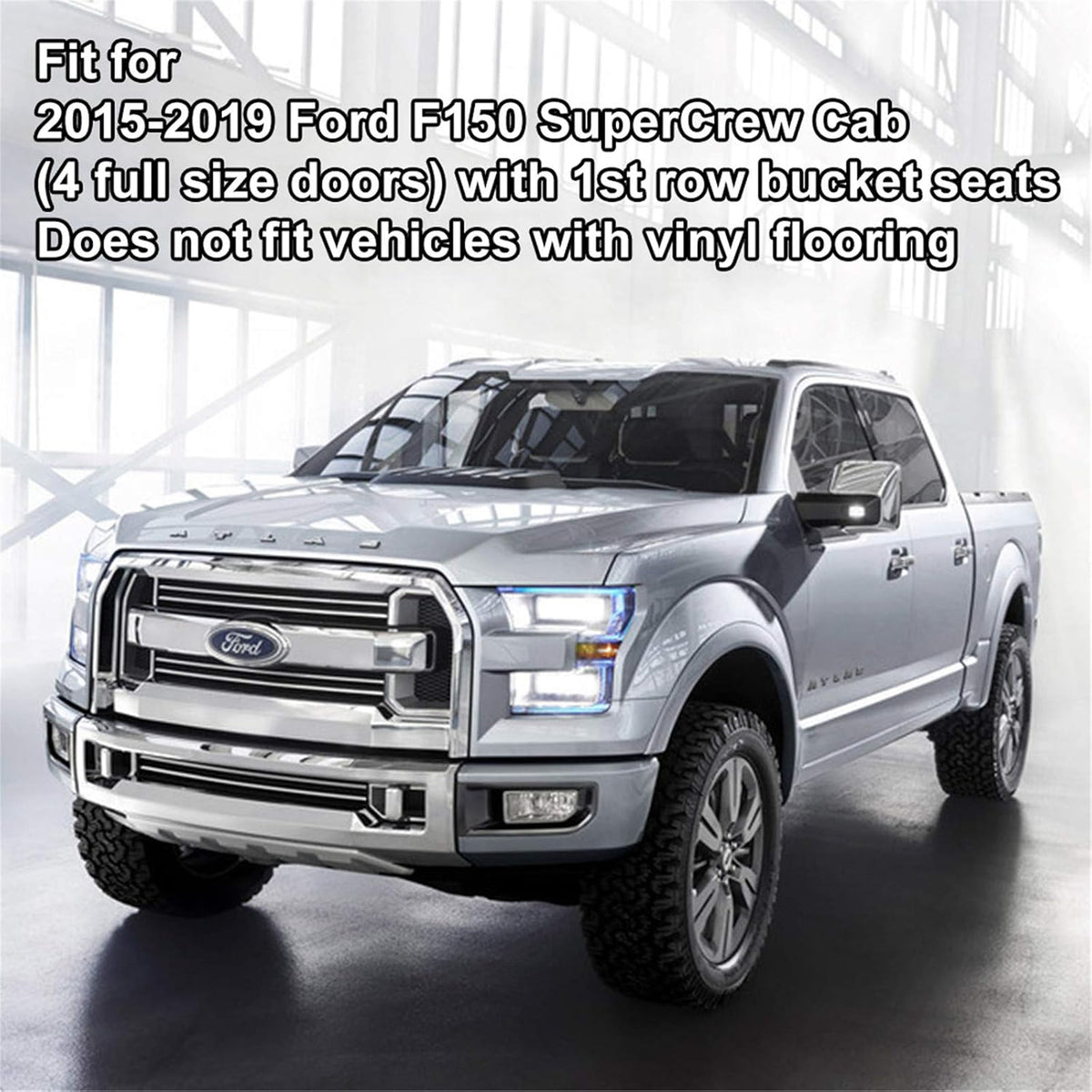 2015-2021 Ford F-150 SuperCrew Cab All Weather TPE Floor Mats Black K861580