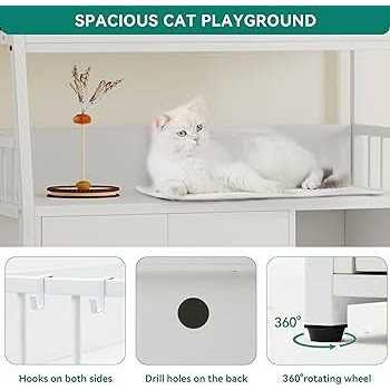 Cat Litter Box Enclosure with Storage Shelves Wooden Hidden Cat Cabinet J45483