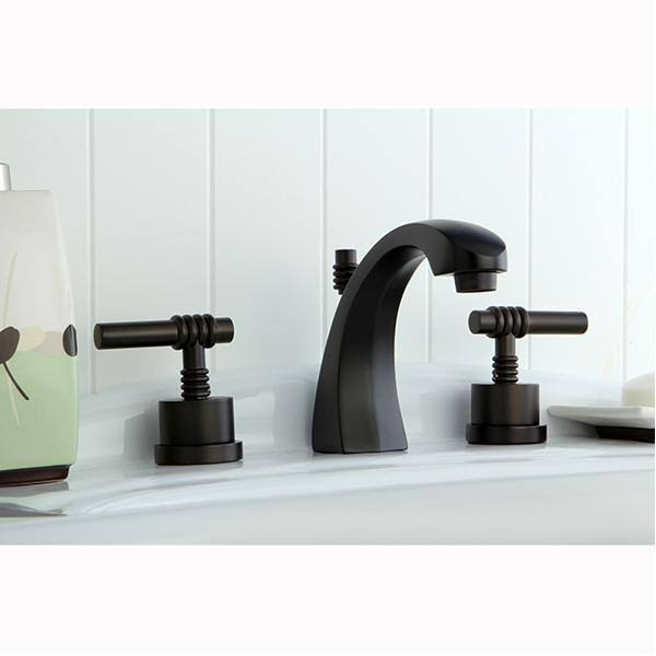Polished Brass Two Handle Widespread Lavatory Faucet with Pop-Up N746141