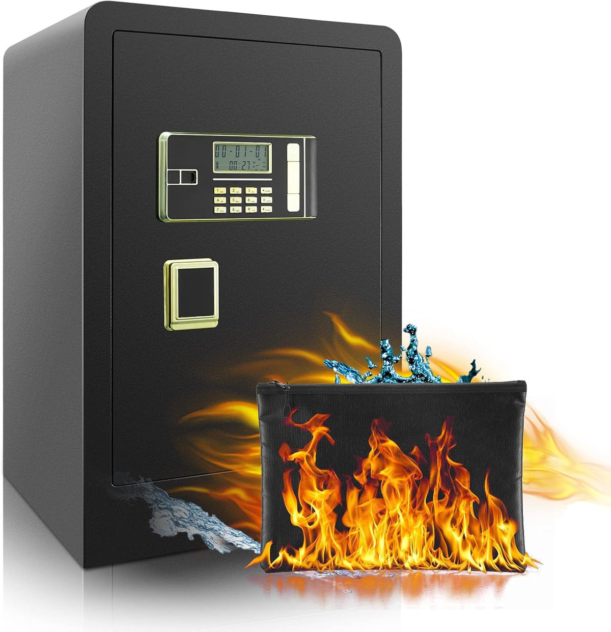 Large Fireproof Waterproof Safe Box with LCD Screen D894