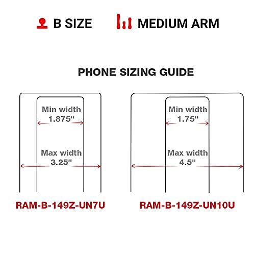 Medium Arm Phone Mount with Handlebar U-Bolt Base U4018