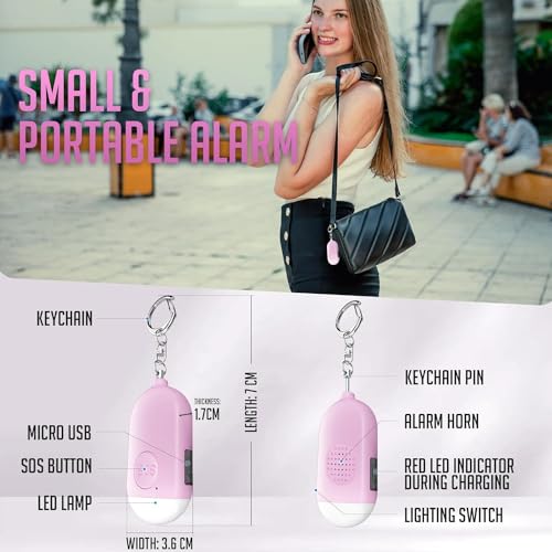 3 Pack Personal Alarm with LED Flashlight B811