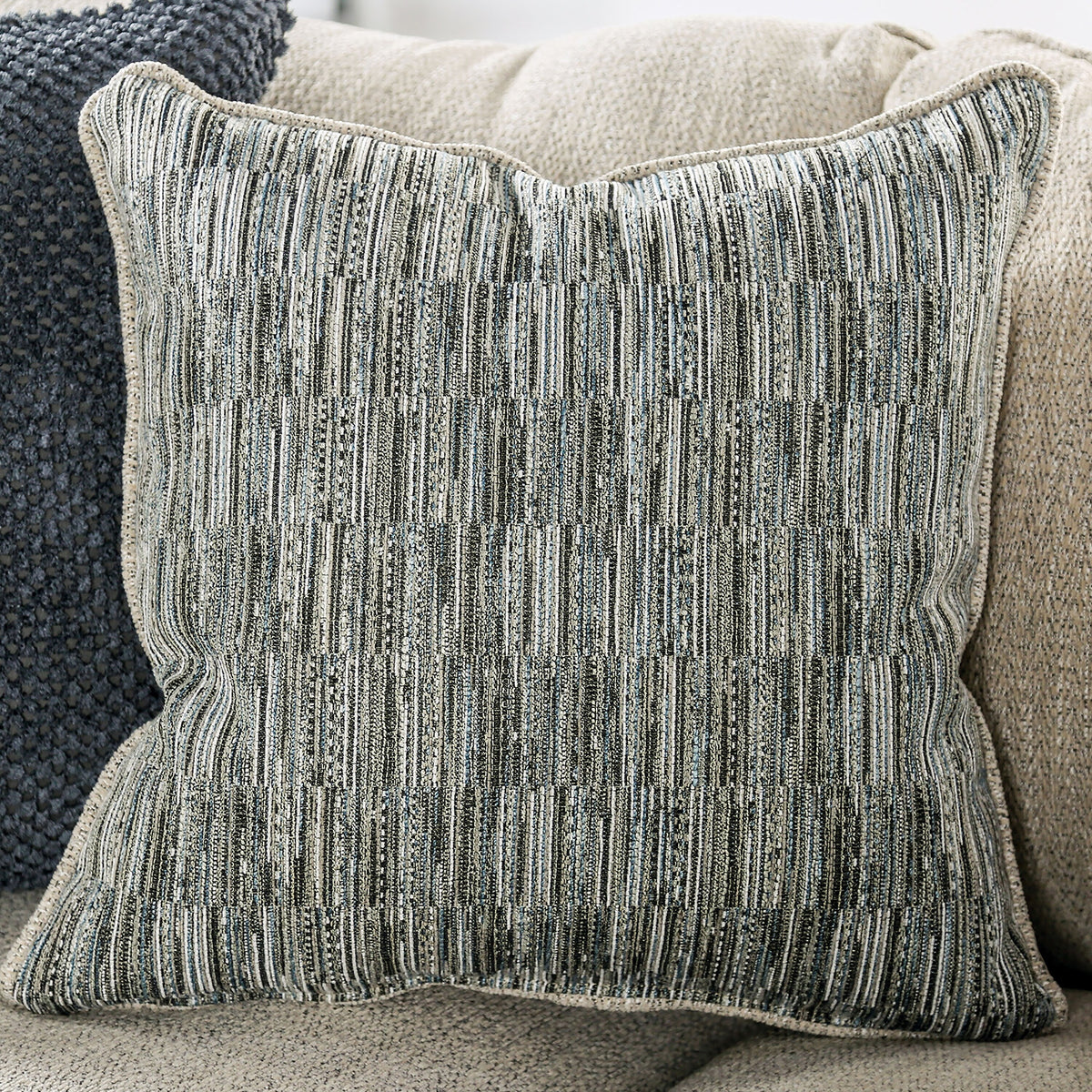 Cream Chenille Padded Loveseat E700