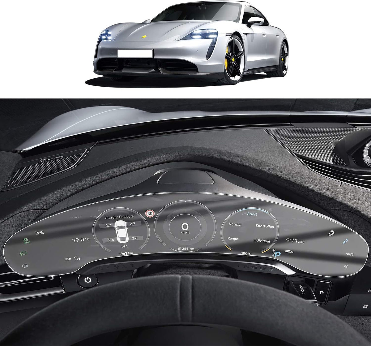 10.9In TPU Screen Protector for Porsche Taycan Navigation Display M659628