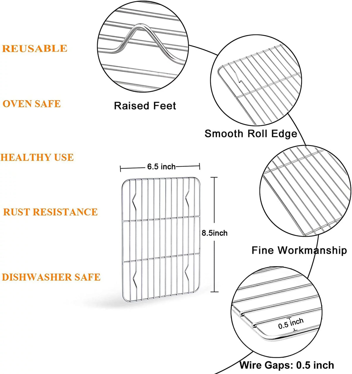Stainless Steel Baking Sheet with Rack Set 9 x 7 Inch I44238