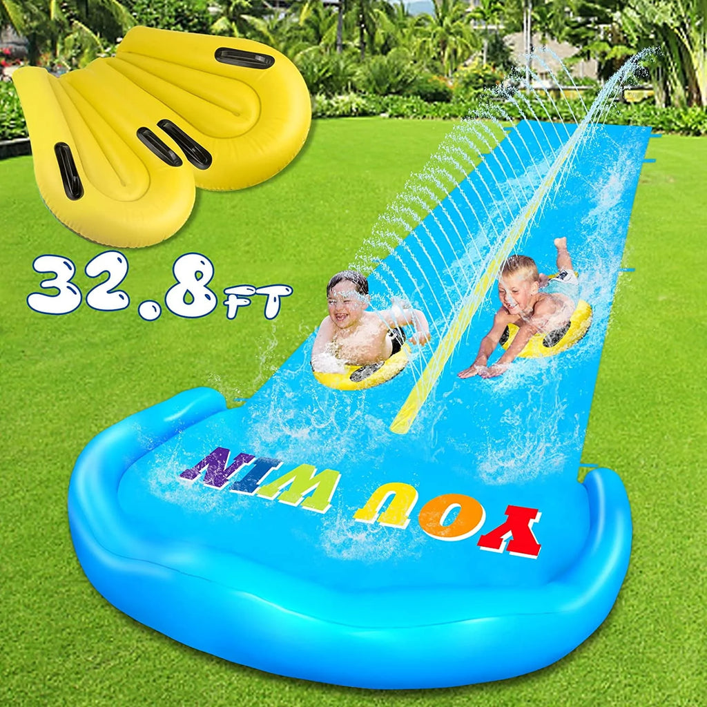 32.8FT Inflatable Water Slide with 2 Racing Lanes Z854