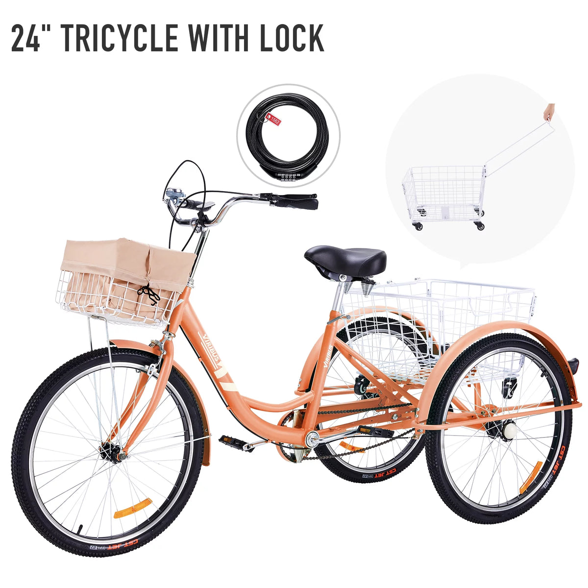 24 Inch Single Speed Adult Tricycle C117