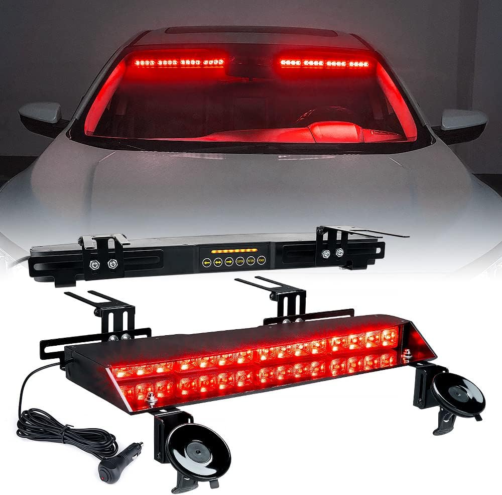 Amber LED Visor Strobe Dual Light Bar with Control Panel O681
