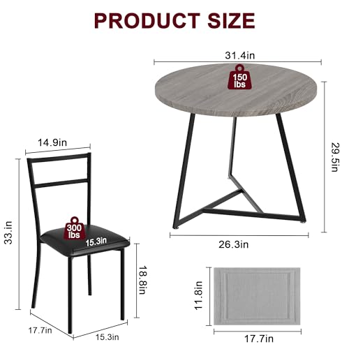 Rustic Brown 3 Piece Dining Table Set B2611