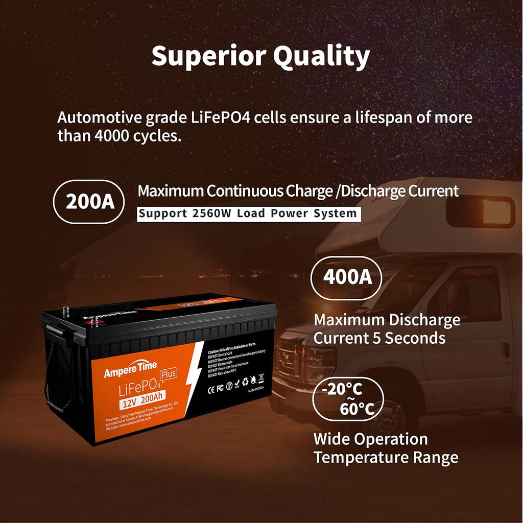 12V 200Ah Lithium LiFePO4 Battery with 200A BMS P711