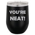 12 oz Double Wall Vacuum Insulated Stainless Steel Stemless Wine Tumbler with Lid S4337
