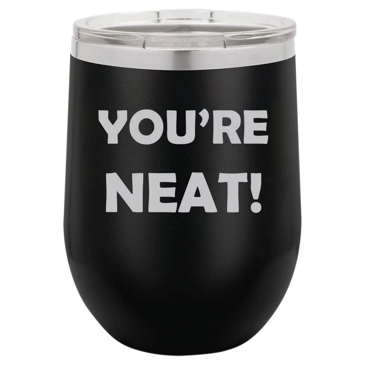 12 oz Double Wall Vacuum Insulated Stainless Steel Stemless Wine Tumbler with Lid S4337