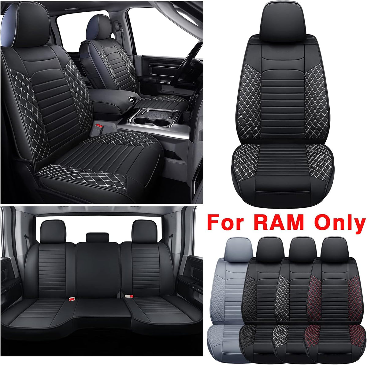 Black Waterproof Faux Leather Front Seat Covers M797608