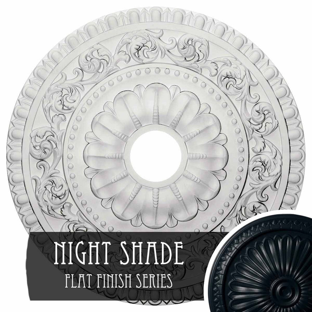 23 1/2x22OD x 3 1/2x22ID x 2 1/8x22P Hand-Painted Ceiling Medallion B36348