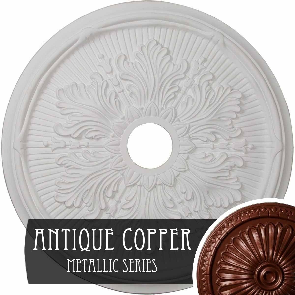 23 3/4x22OD x 3 5/8x22ID x 1 7/8x22P Hand-Painted Ceiling Medallion I790
