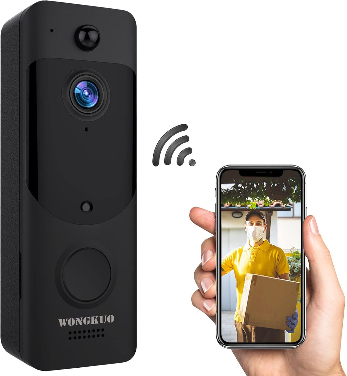 Wireless Video Doorbell Camera with 2-Way Audio, Rechargeable Battery, Night Vision Q5290