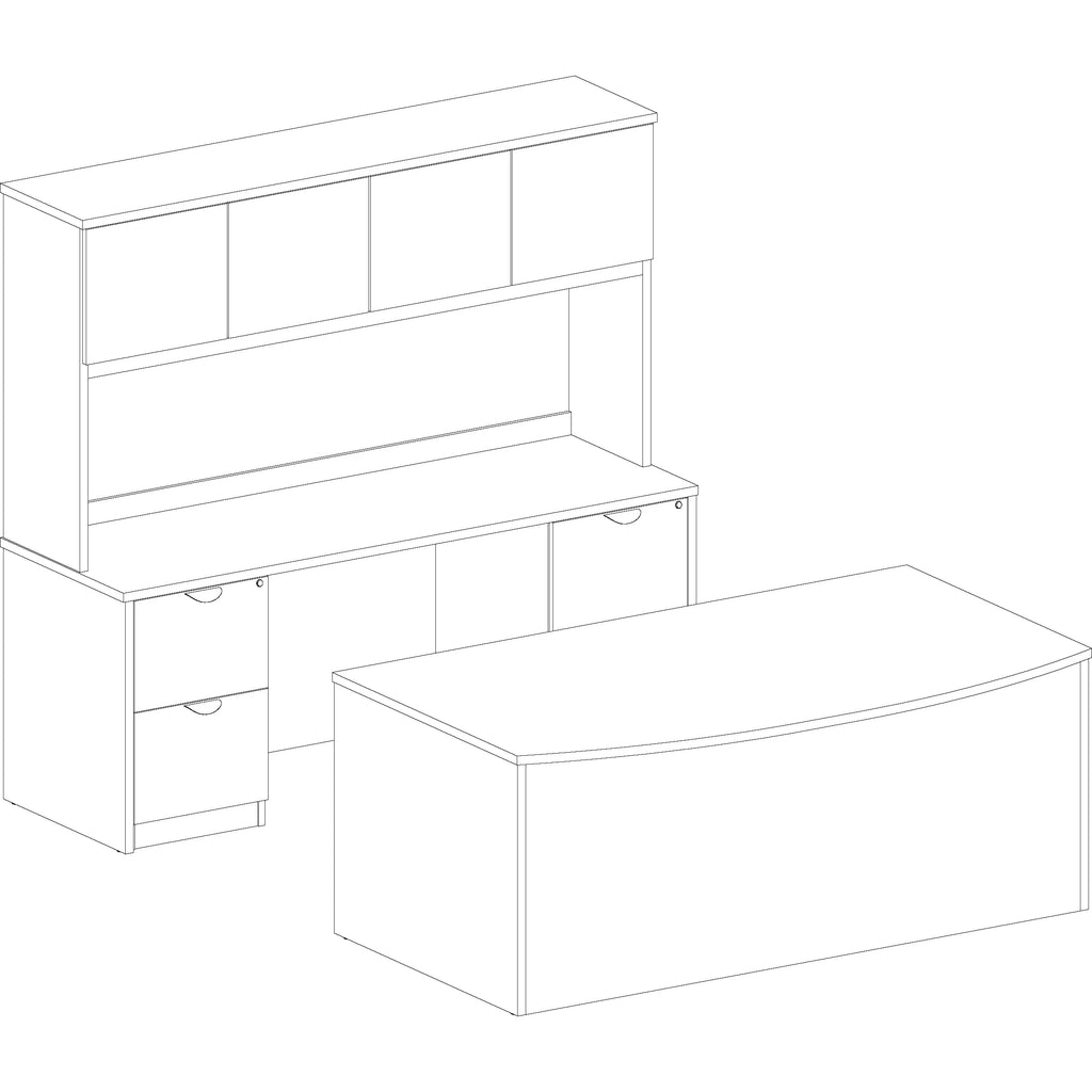 Mahogany Laminate 2 Drawer Double-Pedestal Credenza G32708