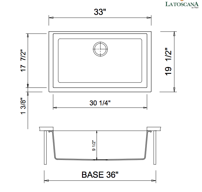 33x22 Single Basin Granite Undermount Sink A318