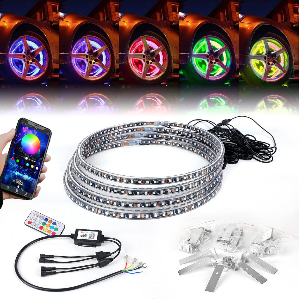 15.5 inch RGB LED Wheel Ring Light Kit 4PCS W39736