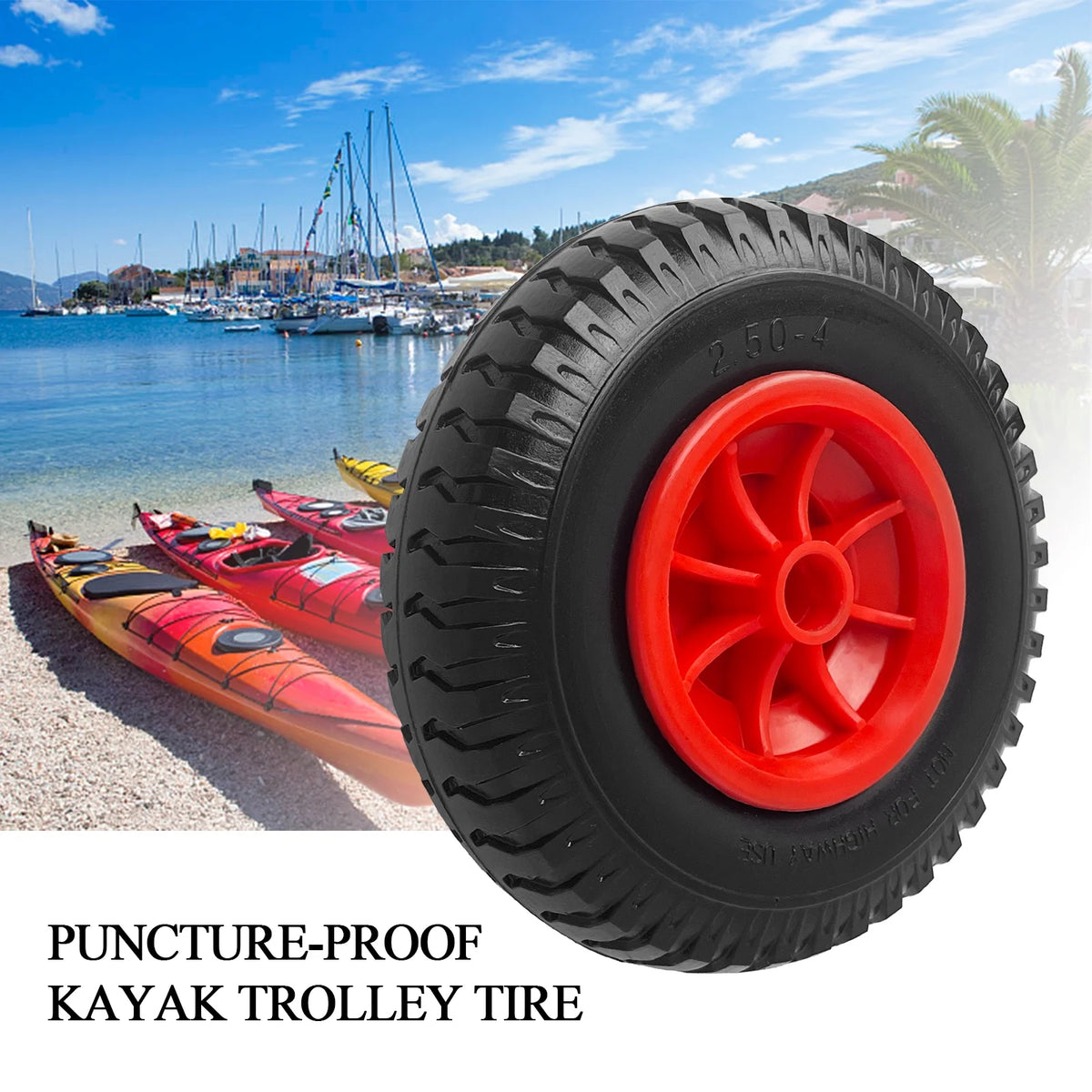 8" / 10" Inflatable Tire Wheel for Kayak Canoe Trolley Cart Replacement Tire H567