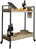 Modern Metal Frame Bar Cart with Storage Shelves O460252