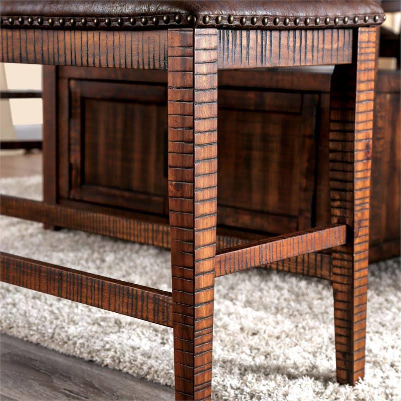 Solid Wood Counter Height Bench in Dark Oak T9178