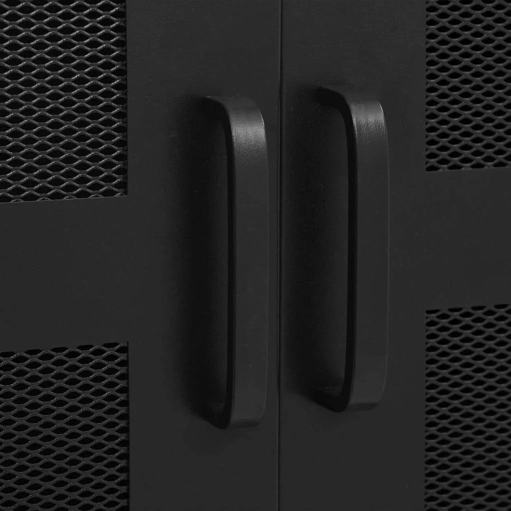 Black Steel Office Cabinet with Mesh Doors L615746