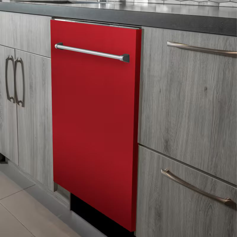 24 in. Compact Dishwasher with 2 Racks in Red Matte S300