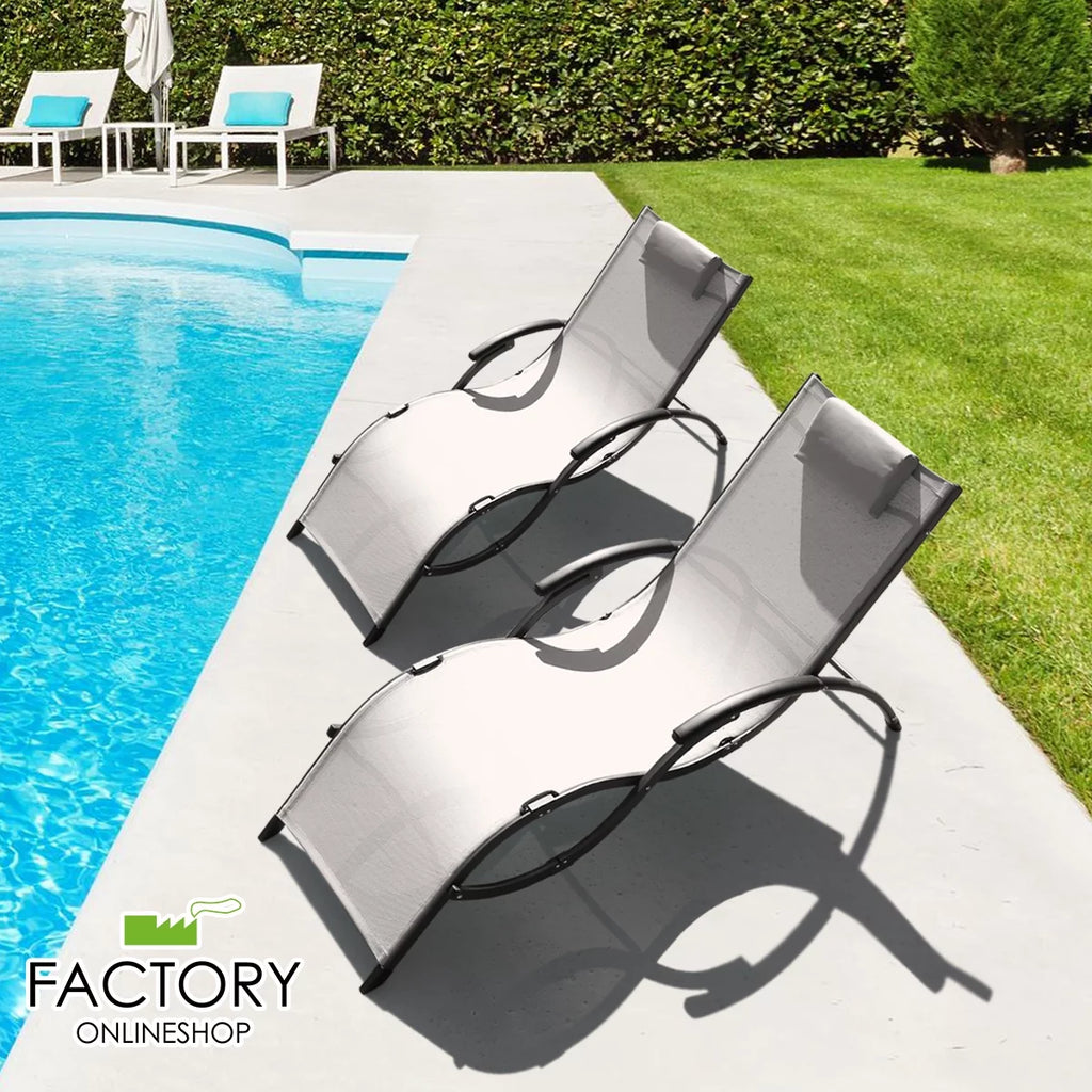 White Folding Patio Sunbeds Z232