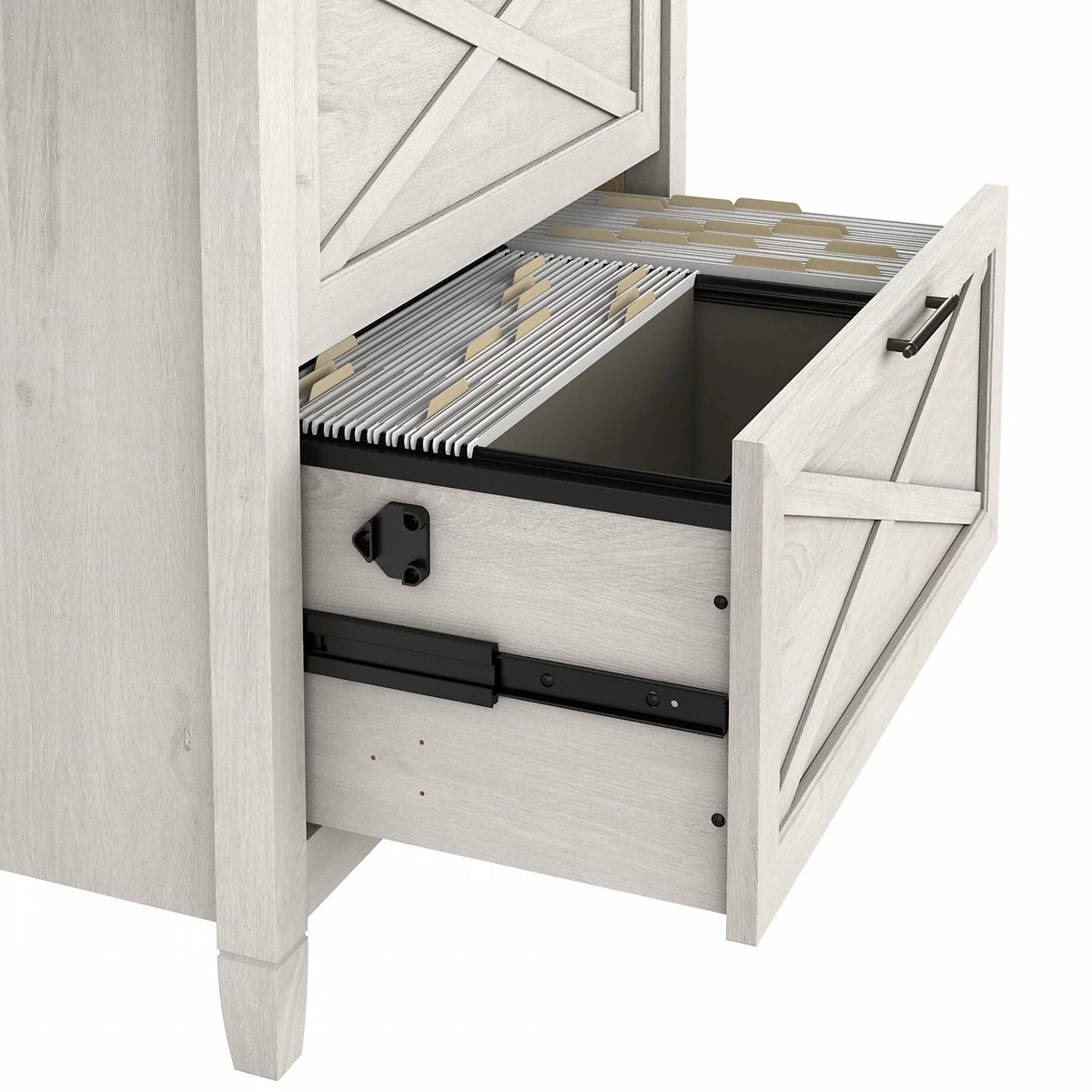 2 Drawer Linen White Oak Lateral File Cabinet W514