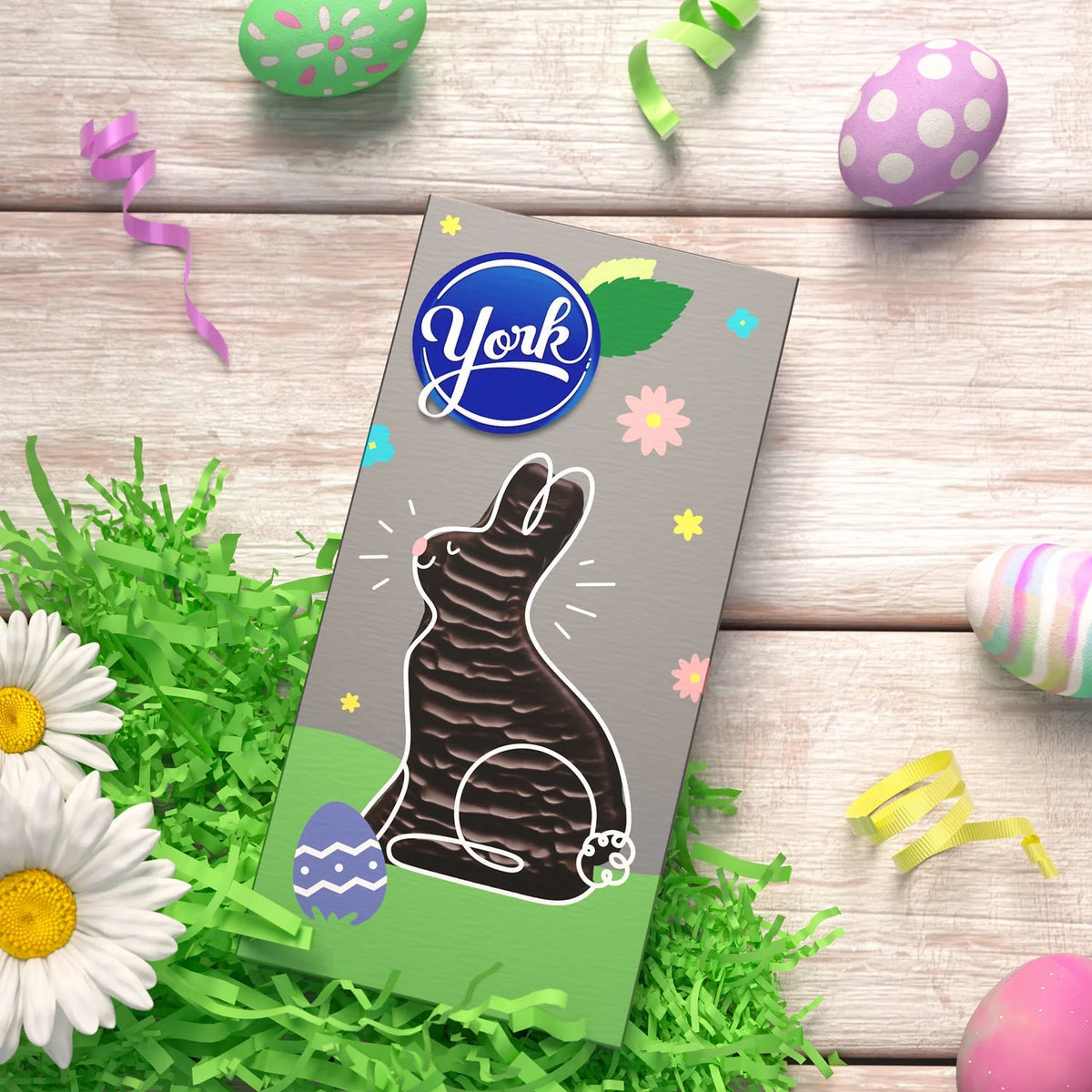 Dark Chocolate Peppermint Patties Bunny Easter Candy, 5 oz W214