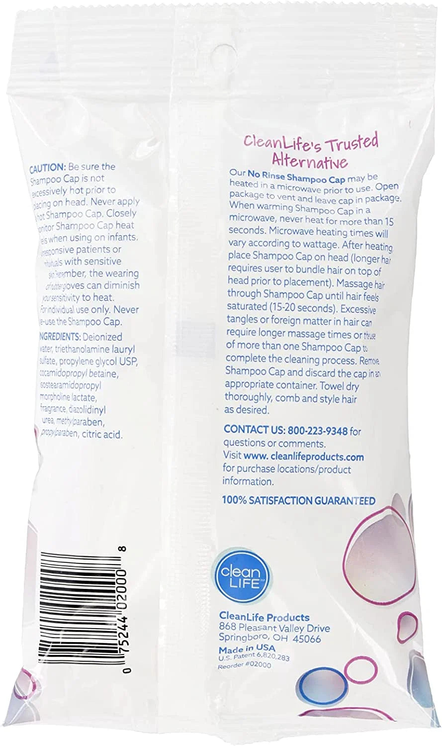 No Rinse Shampoo Cap (5-Pack) A569